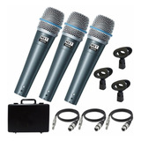 Kit 3 Microfone Dinamico Mxt Btm