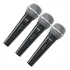 Kit 3 Microfone Fio De Mão Dinâmico Cardioide Sv100 Shure