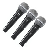 Kit 3 Microfone Fio