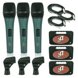 Kit 3 Microfones Dinâmicos Arcano Platinum