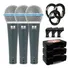 Kit 3 Microfones Dinâmicos Arcano Rhodon-8 Com Cabo Xlr-xlr