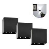 Kit 3 Mini Arandela Preta 3w Interna Externa 2 Friso C Led