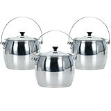 Kit 3 Mini Caldeirão Bojudo De Aluminio N 10 Cm 600 ML