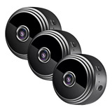 Kit 3 Mini Câmera Espiã Gravador De Voz Visão Noturna Wifi