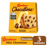 Kit 3 Mini Chocottone Gotas De Chocolate Chocotone Bauducco 80g