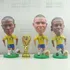 Kit 3 Mini Craque Ronaldo, Ronaldinho, Rivaldo + Troféu Copa