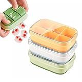 Kit 3 Mini Formas De Gelo Com Divisórias E Tampa Forma Com Fundo De Silicone 6 Cubos Premium