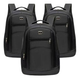 Kit 3 Mochilas Bolsa Reforçada Notebook Resistente Trabalho