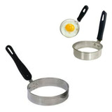 Kit 3 Modelador Fritar Ovos Redondo Inox Molde Bares Chefe