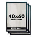 Kit 3 Moldura 40x60cm Poster Parede Quadro Acetato Diplomas