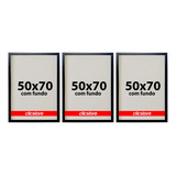 Kit 3 Molduras 50x70 Foto Quadro Poster Madeira Retrato Mdf