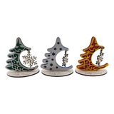 Kit 3 Natal Arvores De Mesa Enfeites De Natal Em Mdf