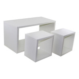 Kit 3 Nichos 50x25 20x20 20x20 mdf 15mm Prateleira Branca