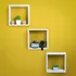 Kit 3 Nichos Decorativos Branco 30x30x10 Para Sala Quarto