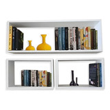 Kit 3 Nichos Retangular Estante Livros Suporte Invisivel