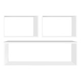 Kit 3 Nichos Retangular Estante Livros Suporte Invisivel