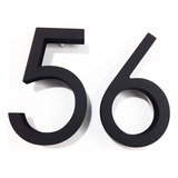 Kit 3 Números De 30cm Altura Preto Fosco Com Espaçador