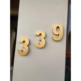 Kit 3 Números De Aço Inox Pintado Dourado 20cm