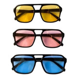 Kit 3 Óculos De Sol Lentes Colorida Moderna Unissex Verão