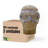 Kit 3 Óculos Epi Ampla Visão Wk8 Válvulado C antirrisco