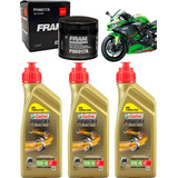 Kit 3 Oleo Castrol 10w40 Filtro Oleo Fram Kawasaki Ninja 400