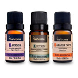 Kit 3 Óleos Essenciais Lavanda Alecrim Laranja Doce 10ml