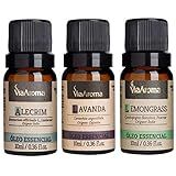 Kit 3 Oleos Essenciais Via Aroma Alecrim Lemongrass E Lavanda