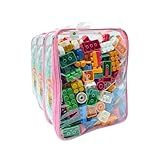 Kit 3 Organizador De Brinquedos Infantil Com Zíper Blocos Montar Bonecas Carrinhos TAM M Rosa