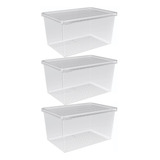 Kit 3 Organizadores De Geladeira Com Tampa 2 9l Caixa Organi