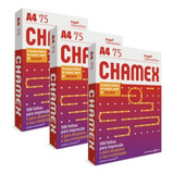 Kit 3 Pacotes De 500 Folhas De Papel Sulfite A4 Chamex Cor B Cor Branco