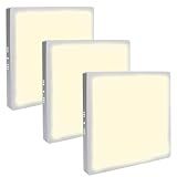 Kit 3 Painel Plafon Led 24W 25W Quadrado Sobrepor Branco Quente 3000K Bivolt Luminária De Teto 30x30cm