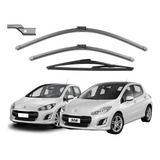 Kit 3 Palhetas Limpador De Parabrisa Silicone Peugeot 308