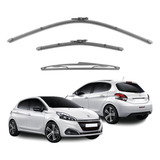 Kit 3 Palhetas Limpador Parabrisa Peugeot 208 2012 A 2019