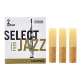 Kit 3 Palhetas Select Jazz Filed Sax Soprano 2 Medium