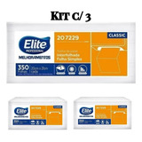 Kit 3 Papel Toalha Elite Folhas Simples Classic Interfolhado