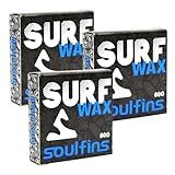 Kit 3 Parafinas Surf Wax 80g Parafina Prancha De Surf Soulfins Wax Grip Surf Água Quente Ou Água Fria KIT 3 PARAFINAS Azul Água Fria 