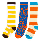 Kit 3 Pares Com Desconto Meia Infantil 3 4 Listrada Colorida