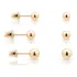 Kit 3 Pares De Brinco Bolinha 2,5mm + 3mm + 4mm Ouro 18k