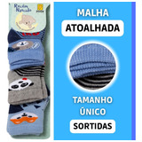 Kit 3 Pares De Meia Atoalhada Recém Nascido Sortidas Menino