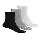 Kit 3 Pares De Meia Masculino Cano Médio Preto E Branco E Cinza M