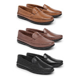 Kit 3 Pares De Mocassim Masculino Conforto Frete Gratis 