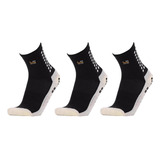 Kit 3 Pares Meia Antiderrapante Futebol Cano Médio Esportiva