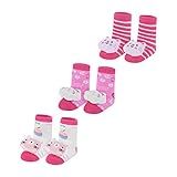 Kit 3 Pares Meia Bebê Sapatinho Menina Antiderrapante DCP Kids Cor Menina Tamanho 0 12 Meses