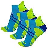 Kit 3 Pares Meia De Compressão Cano Curto Arrow Muvin Meia Cano Alto Boa Respirabilidade Protege Contra Bolhas Unissex Corrida Caminhada Ciclismo Exercícios Fitness Esportes Conforto Azul 40 43