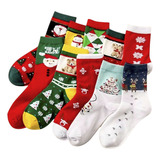 Kit 3 Pares Meia Infantil Natal Cano Médio Estampas Natalina