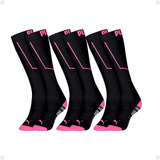 Kit 3 Pares Meia Puma Compressão Leve Esportiva Cano 3 4