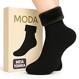 Kit 3 Pares Meia Térmica Flanelada Fleece Unissex Inverno Frio Intenso - Meia Térmica Feminina Para Frio E Masculina - Quente