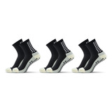 Kit 3 Pares Meias Futebol Esportivas Algodão Antiderrapantes