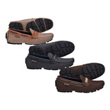 Kit 3 Pares Mocassim Drive Masculino Flexível Ref 3 8 P M P