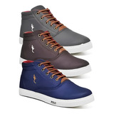 Kit 3 Pares Tenis Sapatenis Masculino Cano Alto Confortavel